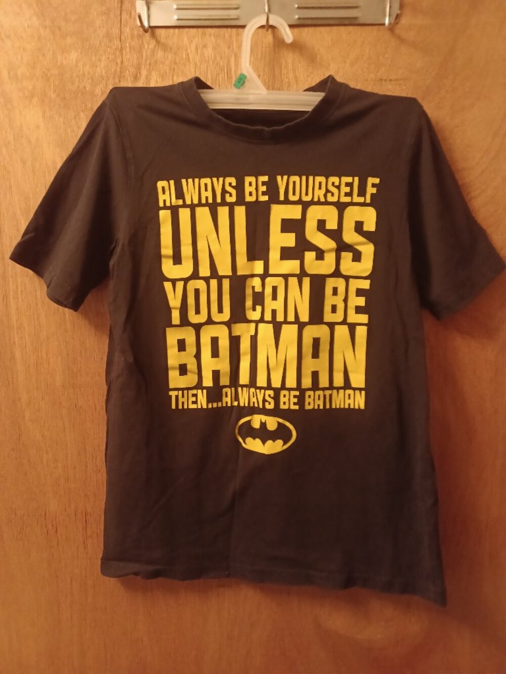 Batman Logo Black T-Shirt Boys DC Comic Super Hero